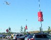 Plane over IKEA parking lot